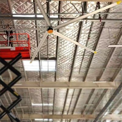 천장에 장착 된 전통적인 HVLS 전기 천장 팬 6 알루미늄 블레이드 사용자 정의