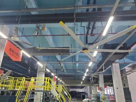 좋은 가격 대형 산업용 PMSM HVLS 천장 팬 7.3m 공기 냉각 환기를 위해 온라인으로